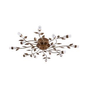 Lindby LED Deckenleuchte Bentas 9626120 Florentiner in Bronze aus Metall 12-flammig Wohnzimmerleuchte