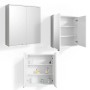 Vicco Badspiegelschrank Roy, weiß, 60x68 cm, mit zwei Spiegeltüren und Innenfächern.