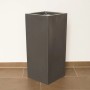 Eleganter, anthrazit-metallicfarbener Pflanzkübel Säule aus Fiberglas, 38x38x80 cm.