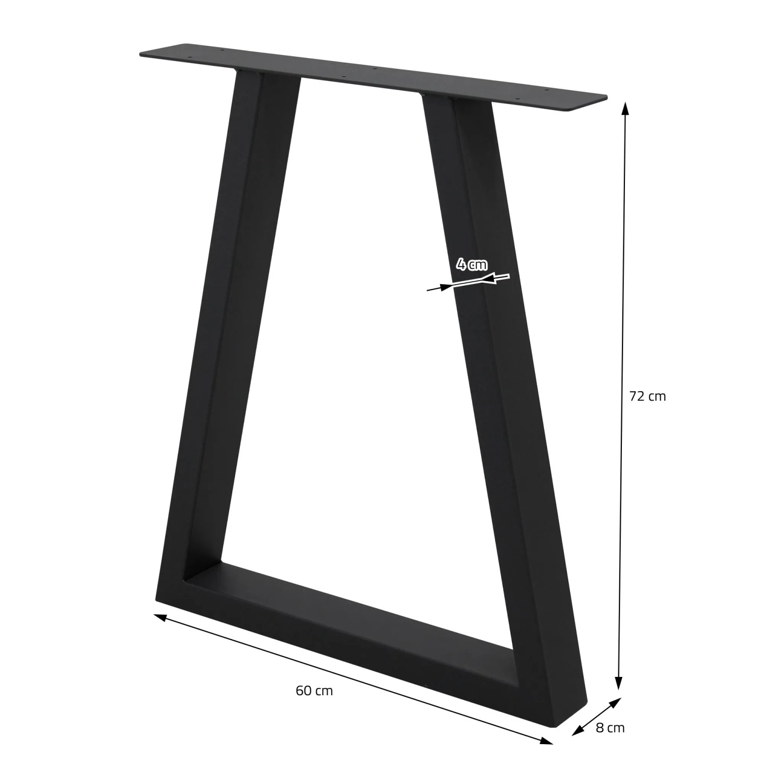 ECD Germany 2x Tischuntergestell Trapez 60 x 72 cm Schwarz Stahl kaufen bei OBI