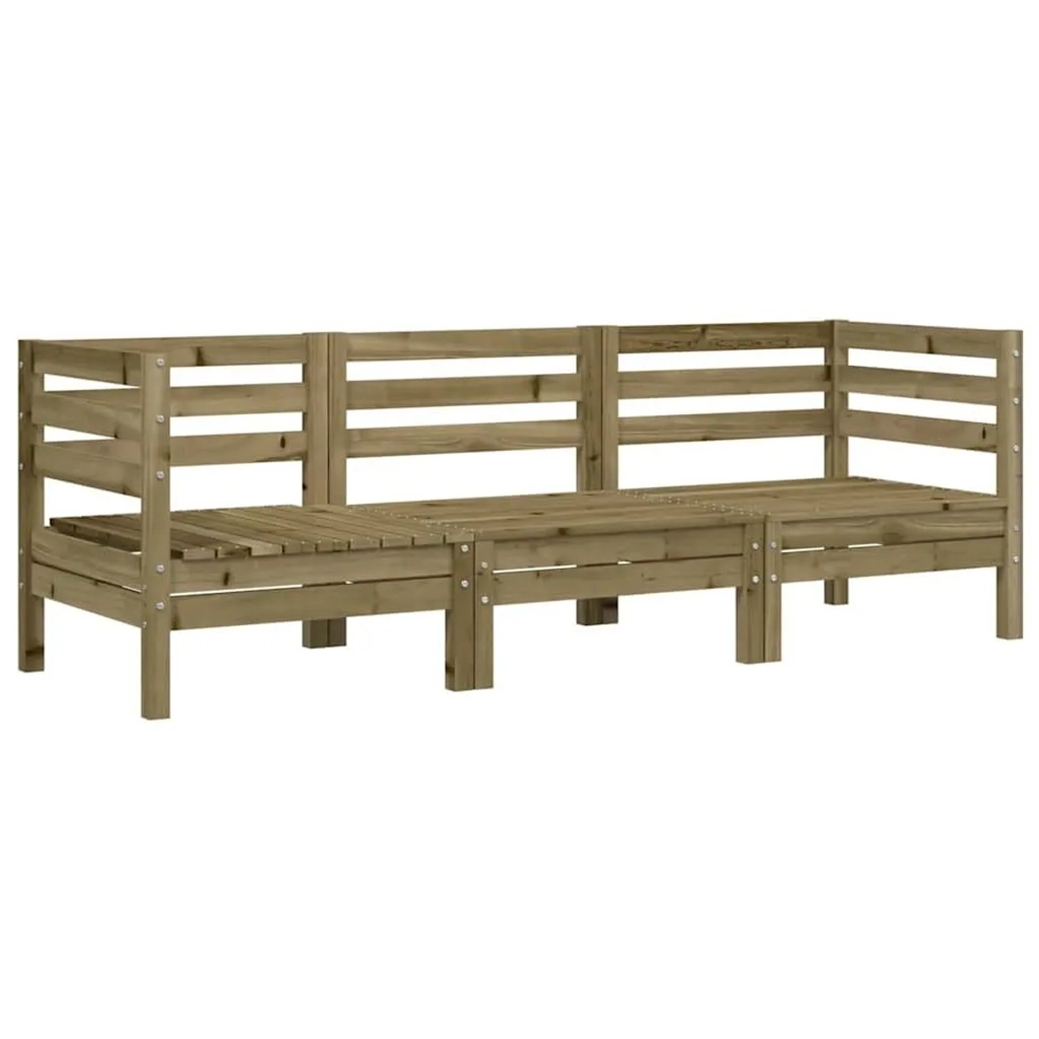 vidaXL Gartensofa 3-Sitzer Kiefernholz Imprägniert 838032