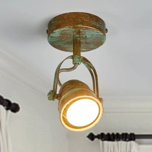 Lindby Wandleuchte Leonor in Bronze, Retro Wandlampe für Innen, 1-flammig