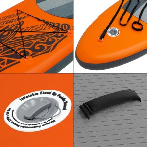 Detailansicht des orangefarbenen ECD Germany Stand Up Paddle Boards Makani, Wassersport.