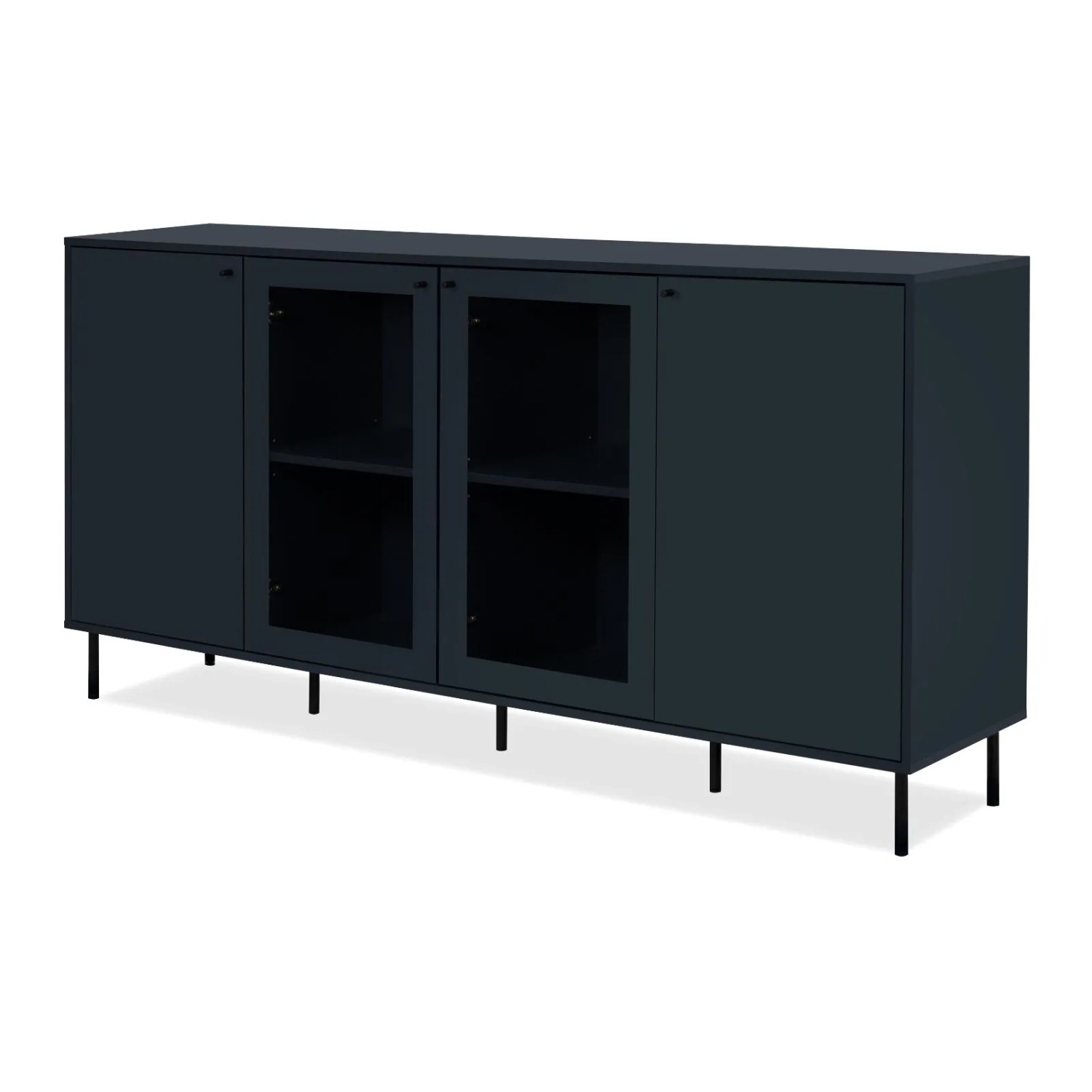 Furn.Design Sideboard Blau 180 cm 4-Türig Viel Stauraum Modern Barina günstig online kaufen