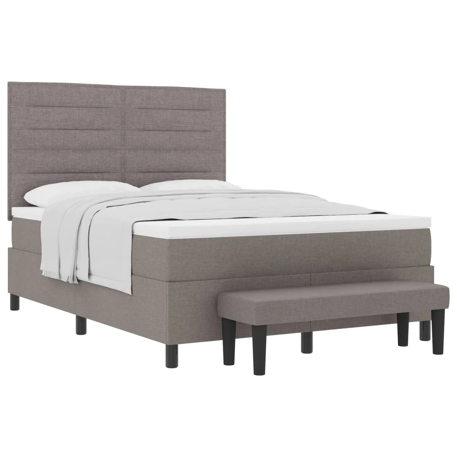 Thumbnail - vidaXL Boxspringbett mit Matratze Taupe 140 x 200 cm Stoff 3343999