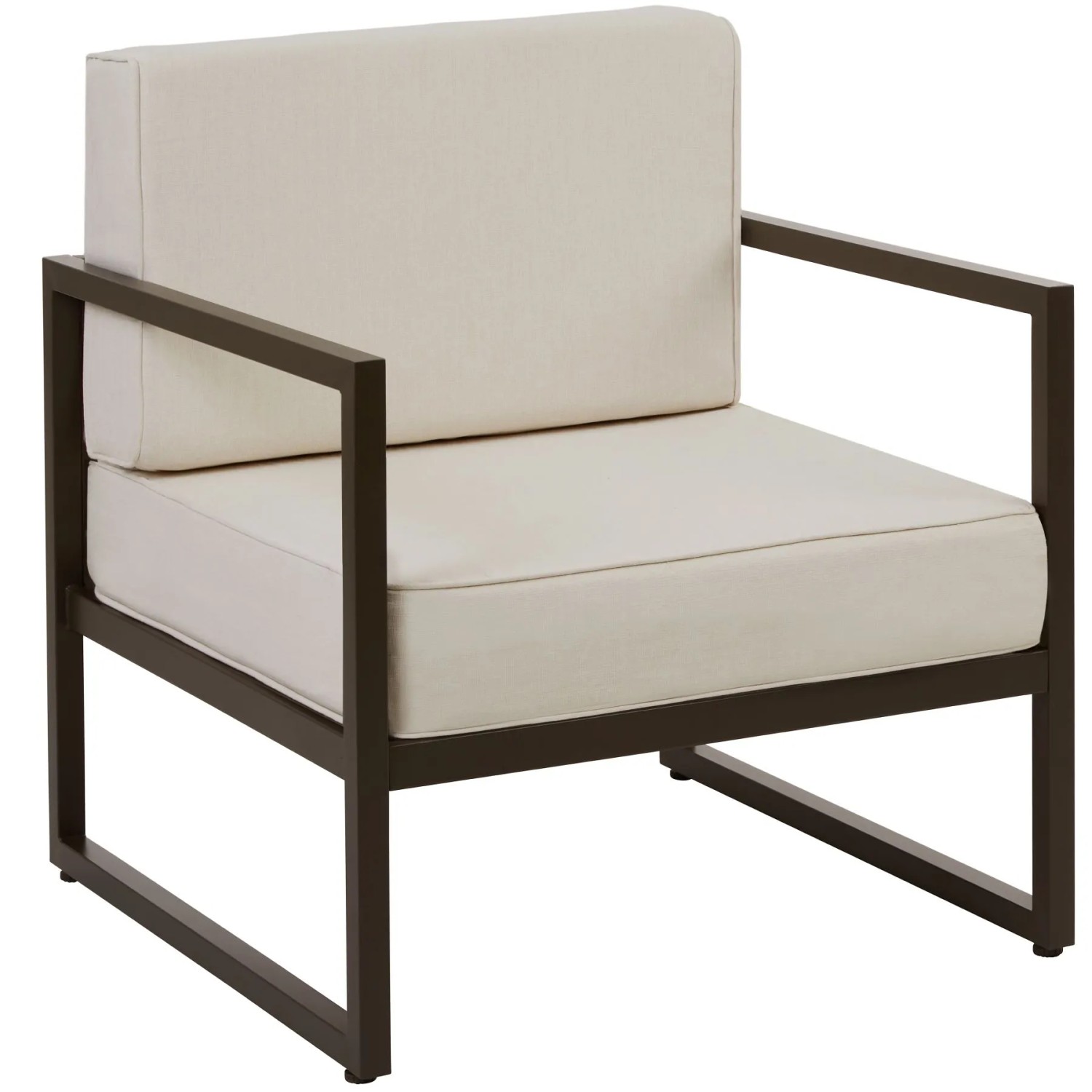 Tectake Garten Loungesessel Comosa Dicke Des Sitzpolsters 14 cm Wasserabweisende  Abnehmbare Polyesterbezüge  78 x 74 x 85 cm Braun Beige