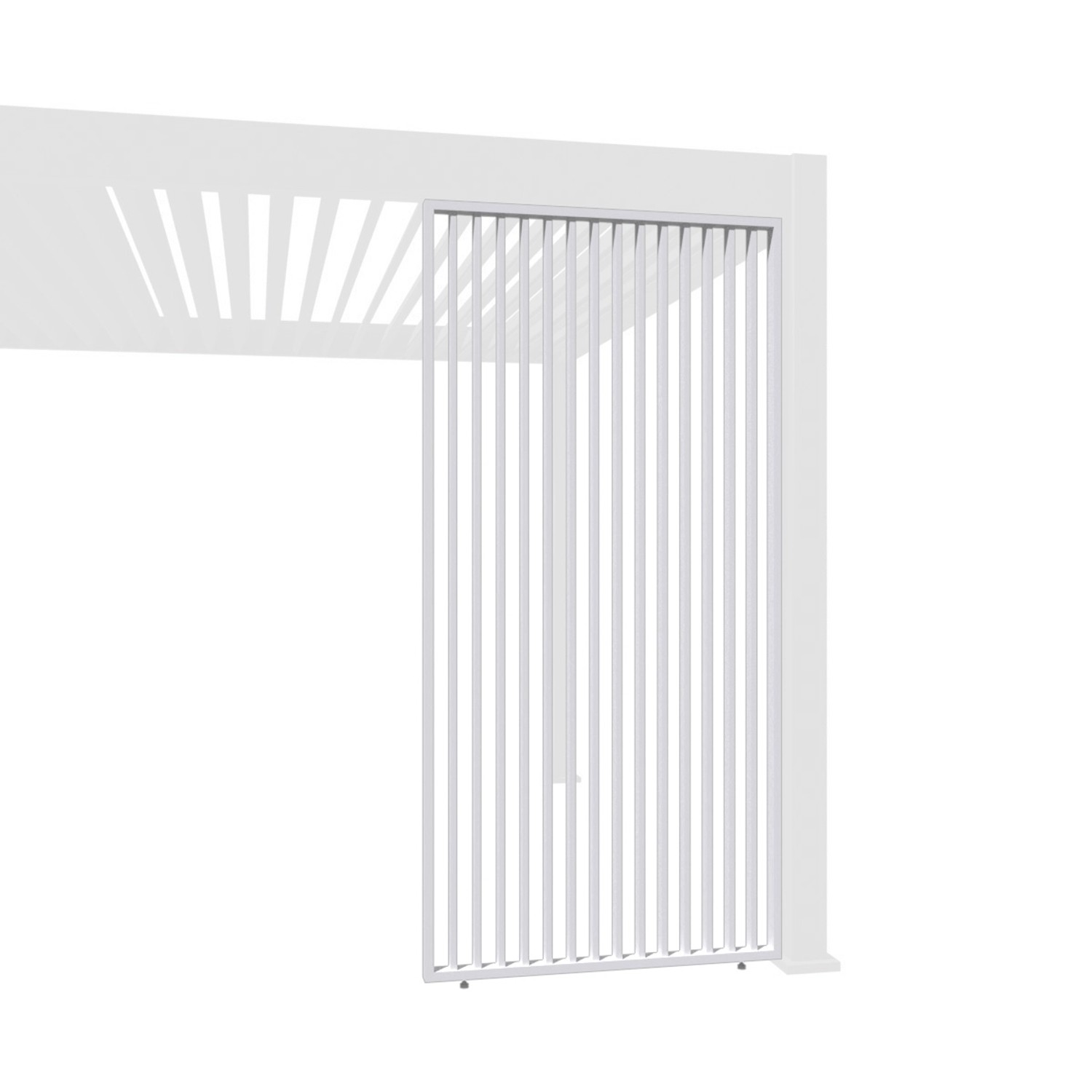 Weide Vertikale Lamellenwand für Weide Pergola 1,23m in Weiß aus Aluminium