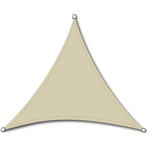 Siena Garden Solino Sonnensegel, 3-eckig, Ecru, 3,6x3,6x3,6 m. UV-Schutz bis 95%.