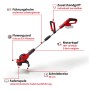 Einhell Akku-Rasentrimmer GE-CT 18/28 Li-Solo: Roter Rasentrimmer mit Akku, verstellbar.