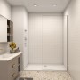 AICA Walk-In Duschkabine mit 8mm NANO Glas Duschwand in modernem Badezimmer.