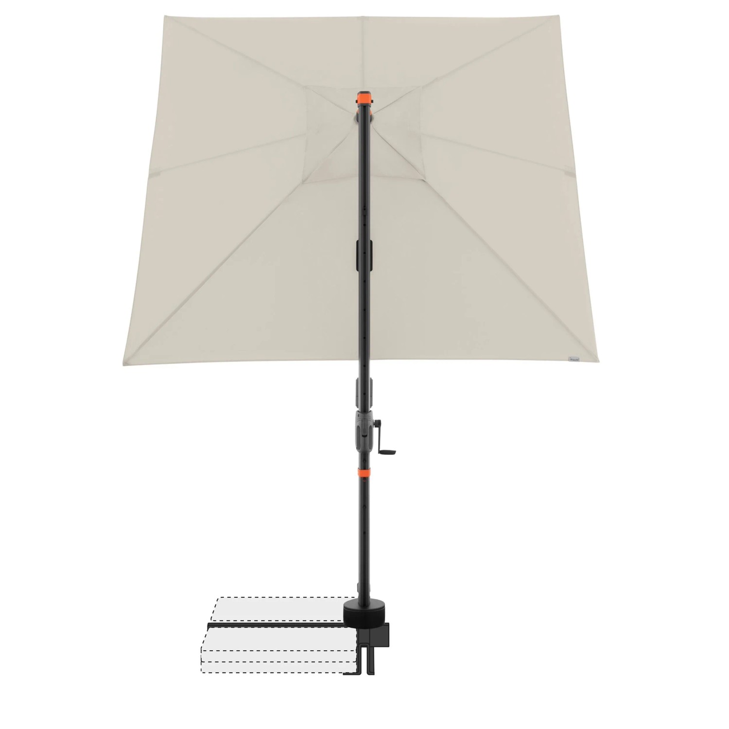 Doppler Ampelschirm MyZone, 210x210 cm, Natur, mit Dreh- und Neigungsfunktion.
