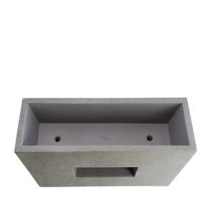 Graues Pflanzwerk Hochbeet Vista Premium (66 cm) aus frostbeständigem Material mit Aussparung.