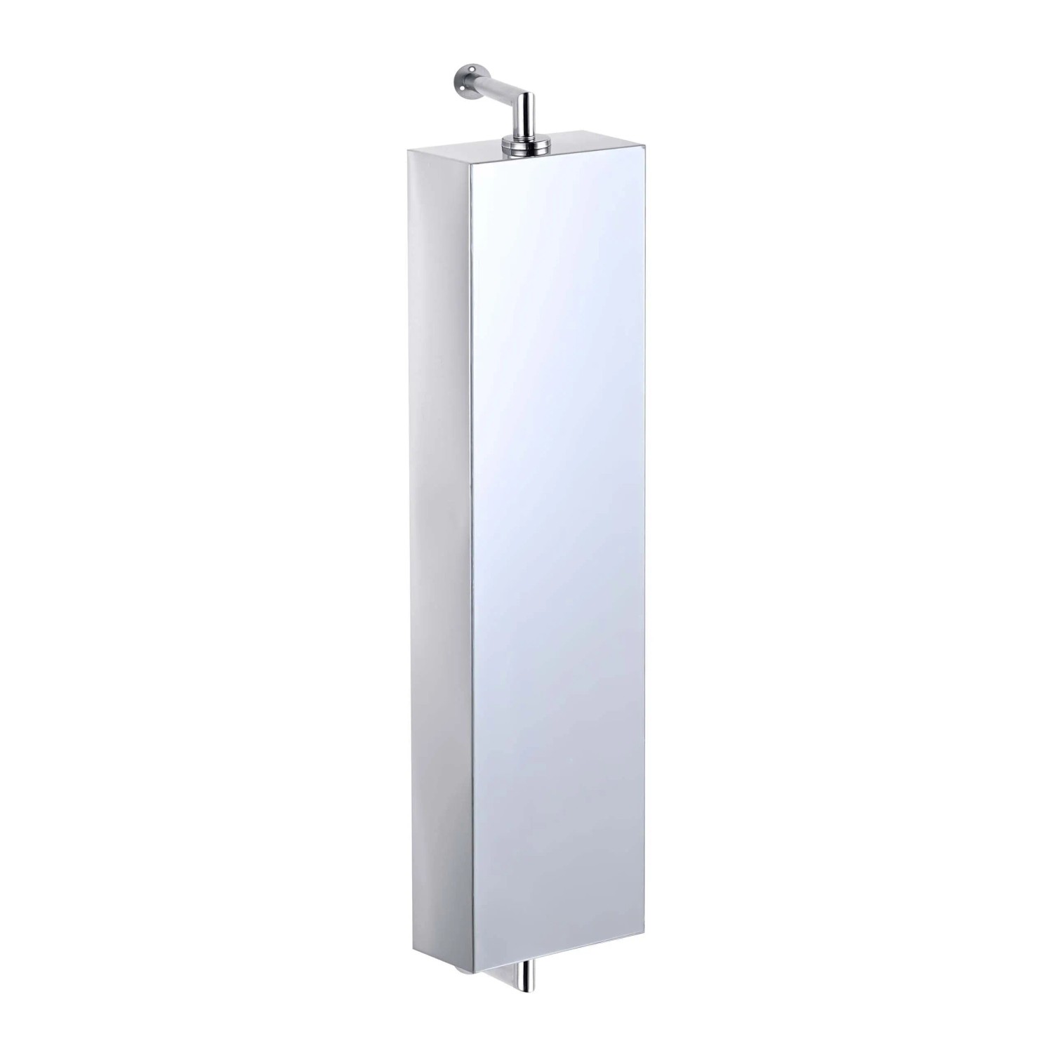 Relaxdays Spiegelschrank Edelstahl Silber Drehbar Wandmontiert 136 cm x 25 cm x 12 cm 6,1 kg