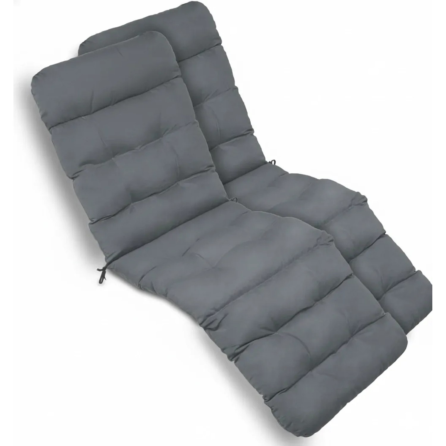 Beautissu Flair DC Deckchairauflage 200x50x8cm Graphitgrau 2tlg