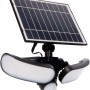 LED-Solar-Außenleuchte Botshabelo mit Sensor, Solar-Wandleuchte mit drei Leuchten und Solarpanel.