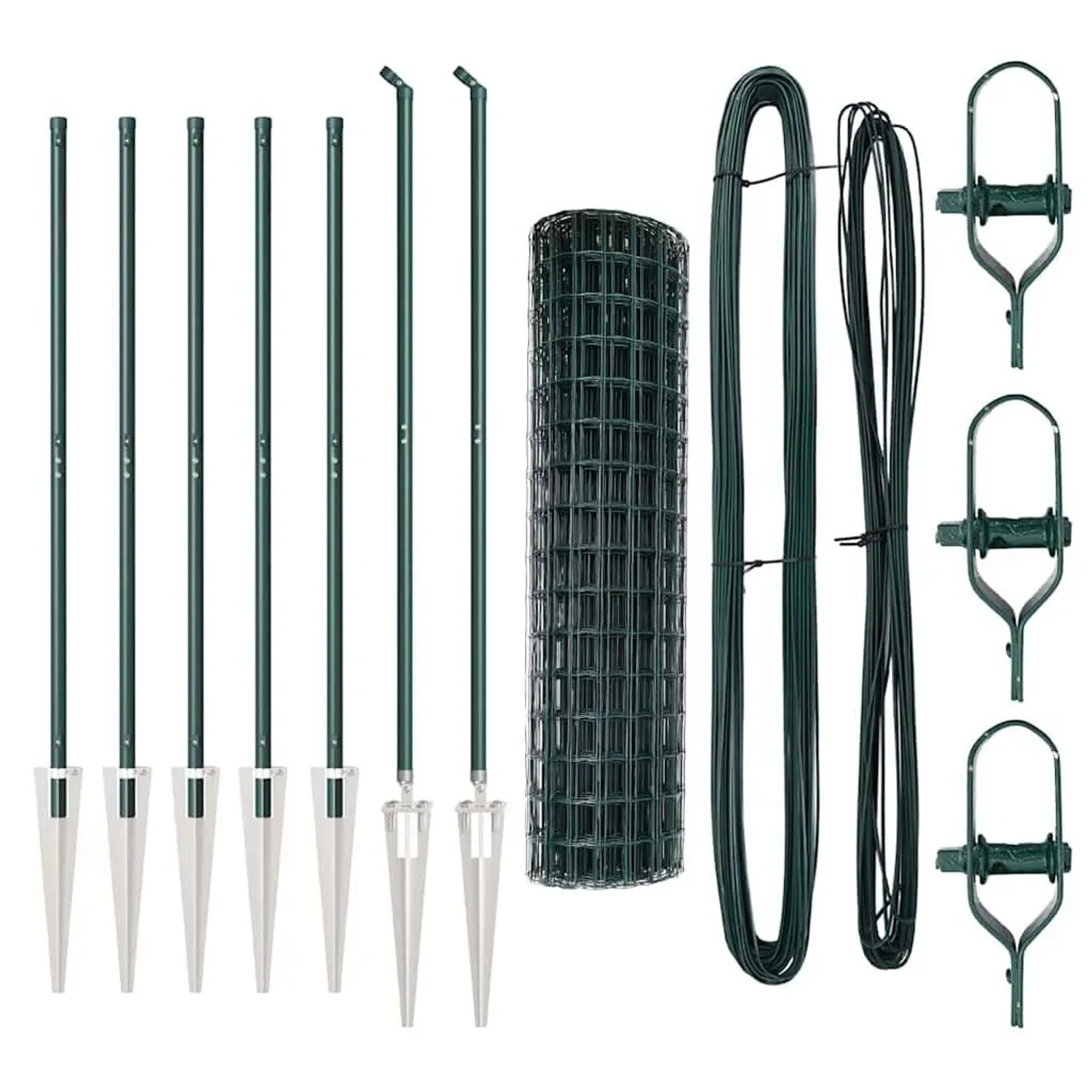 vidaXL Zaun mit Pfosten Grün 1 x 10 m Stahl und PVC 3350563 günstig online kaufen