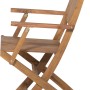 Siena Garden Klappsessel Falun, beige, aus Akazienholz, Seitenansicht. Gartenstuhl für Balkon und Terrasse.