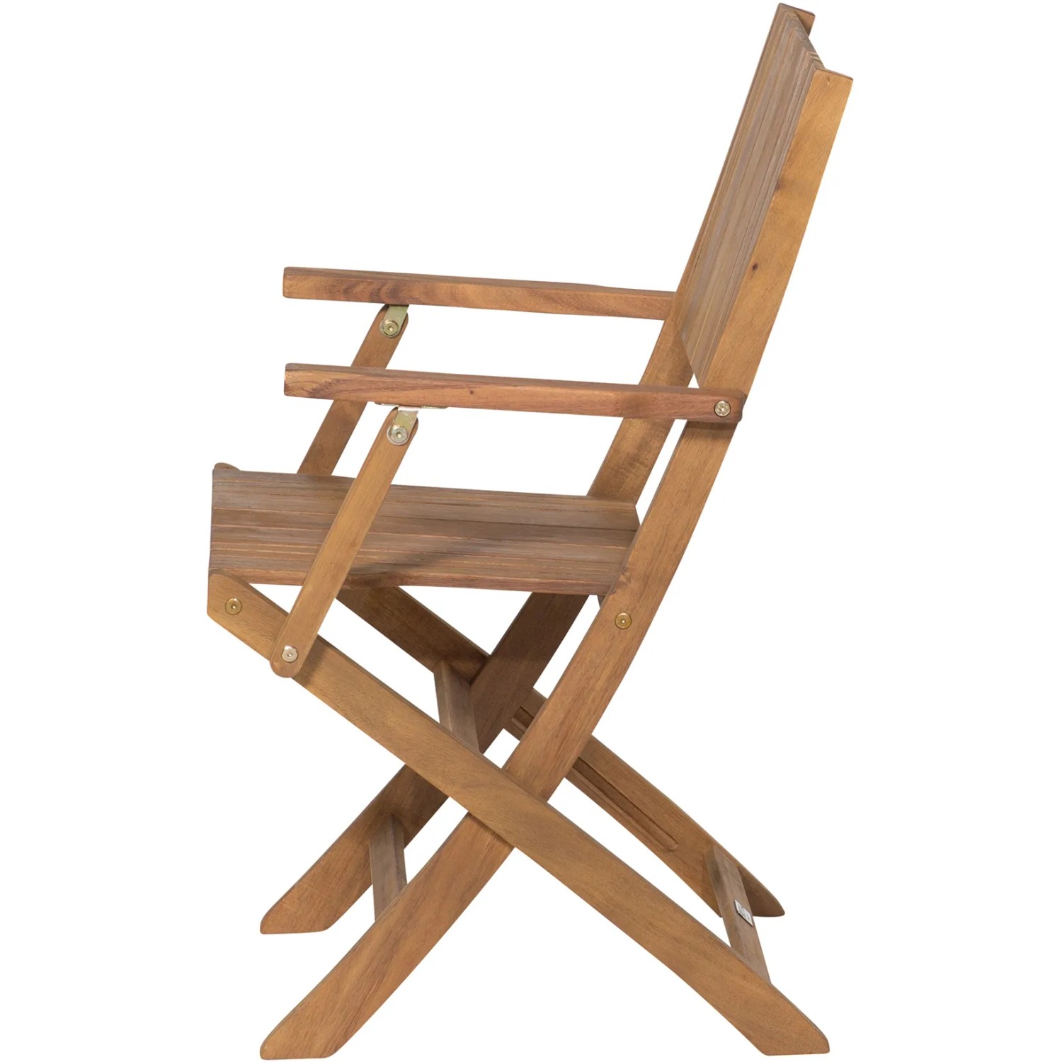 Siena Garden Klappsessel Falun, beige, aus Akazienholz, Seitenansicht. Gartenstuhl für Balkon und Terrasse.