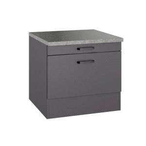 OPTIFIT Unterschrank Kiel420, 60 cm, anthrazit matt, mit Auszug und Ablage für Hauswirtschaftsraum.