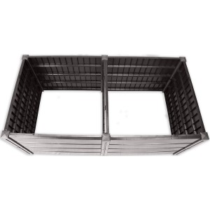 KHW Hochbeet Demeter XL, anthrazitfarbenes Kunststoff-Hochbeet, 61x158x82 cm.