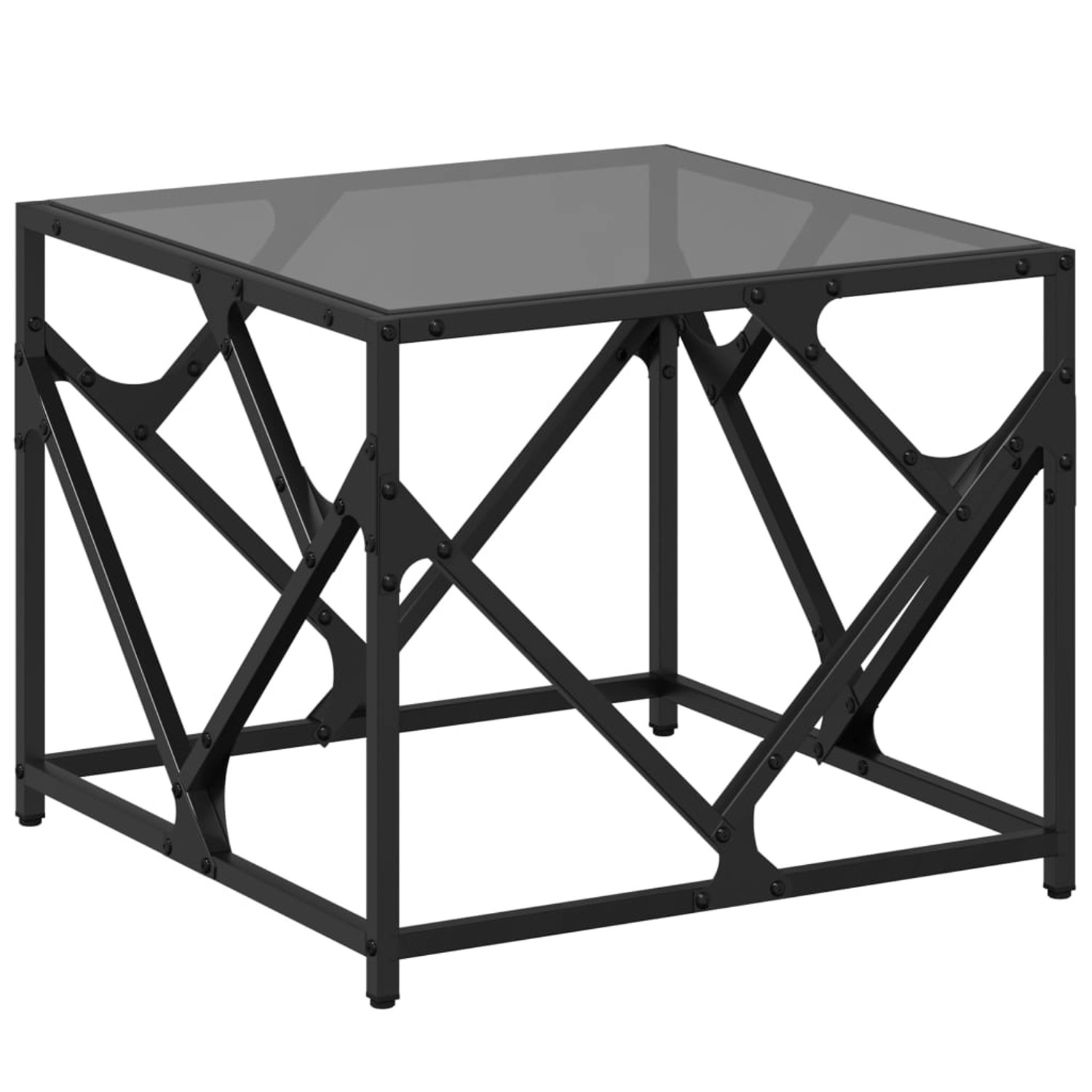 vidaXL Couchtisch mit Glasplatte Schwarz 50x50x41 cm Stahl günstig online kaufen