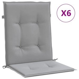 vidaXL Gartenstuhlauflagen für Niedriglehner 6 Stk Grau Oxford-Gewebe 314132