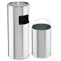Svita Standaschenbecher mit Mülleimer, 30L, Silber, aus Edelstahl. Aschenbecher und Eimer sind herausnehmbar.