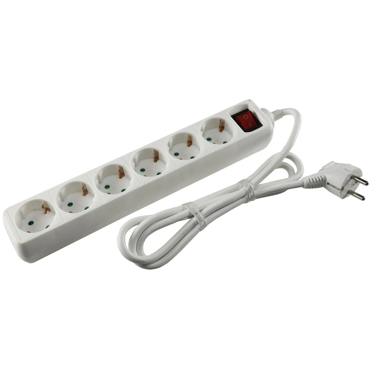 ChiliTec Schutzkontakt Steckdosenleiste 6 Fach 3600W Mit Schalter Weiß