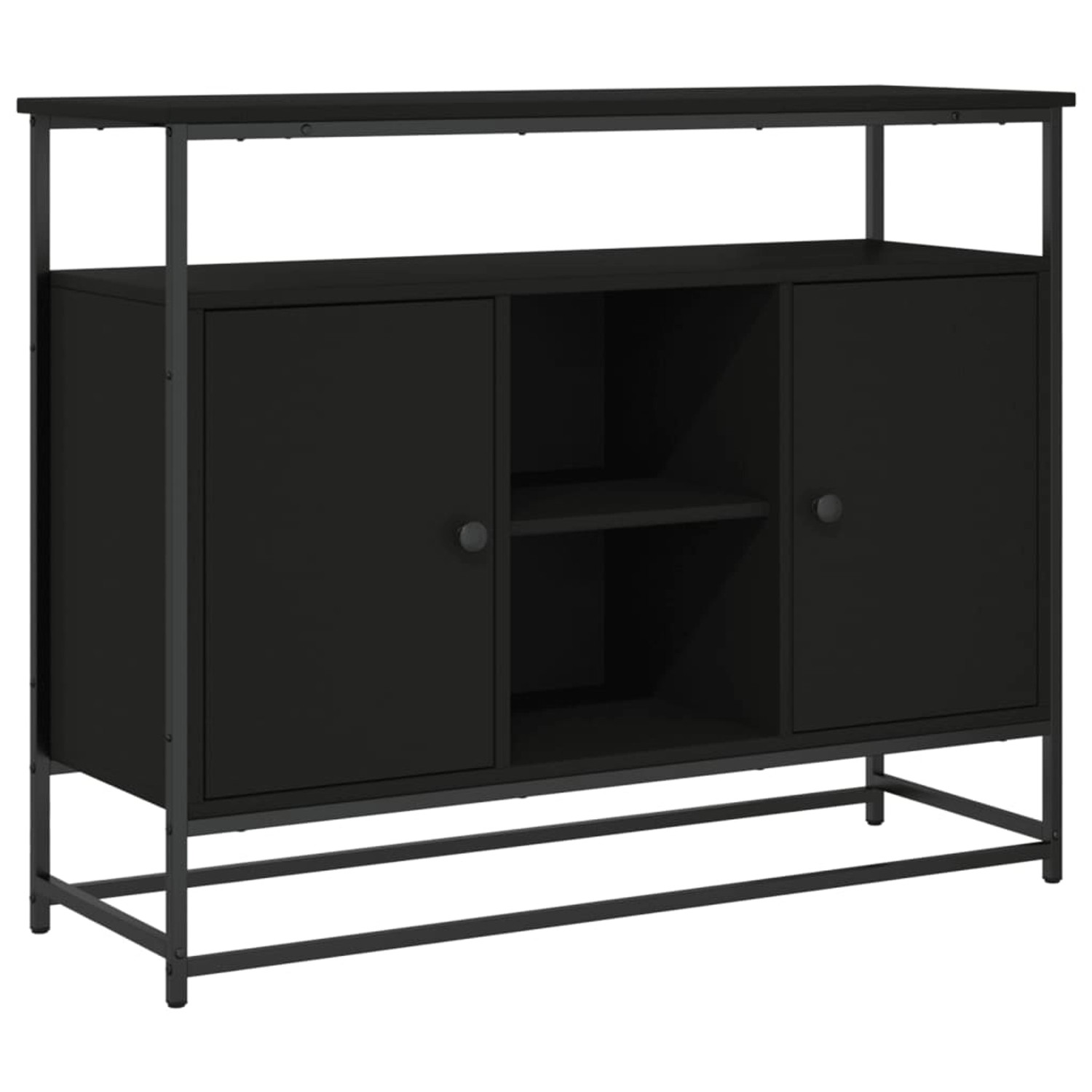 vidaXL Sideboard Schwarz 100x35x80 cm Holzwerkstoff 835539 günstig online kaufen