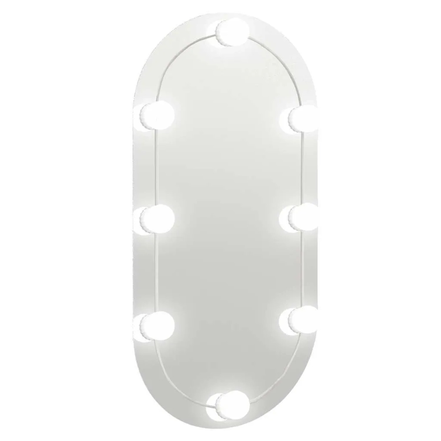 vidaXL Spiegel mit LED-Leuchten 80x40 cm Glas Oval 3102975