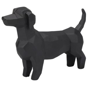 Dekorative Hundefigur, 21 cm, in Schwarz. Moderne Deko für Tierliebhaber.