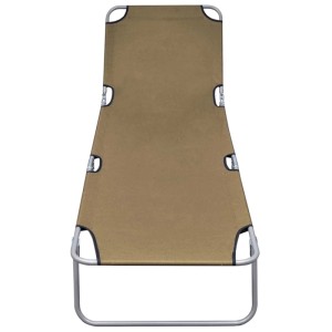 furnicato Sonnenliege, klappbar, mit verstellbarer Rückenlehne in Taupe.
