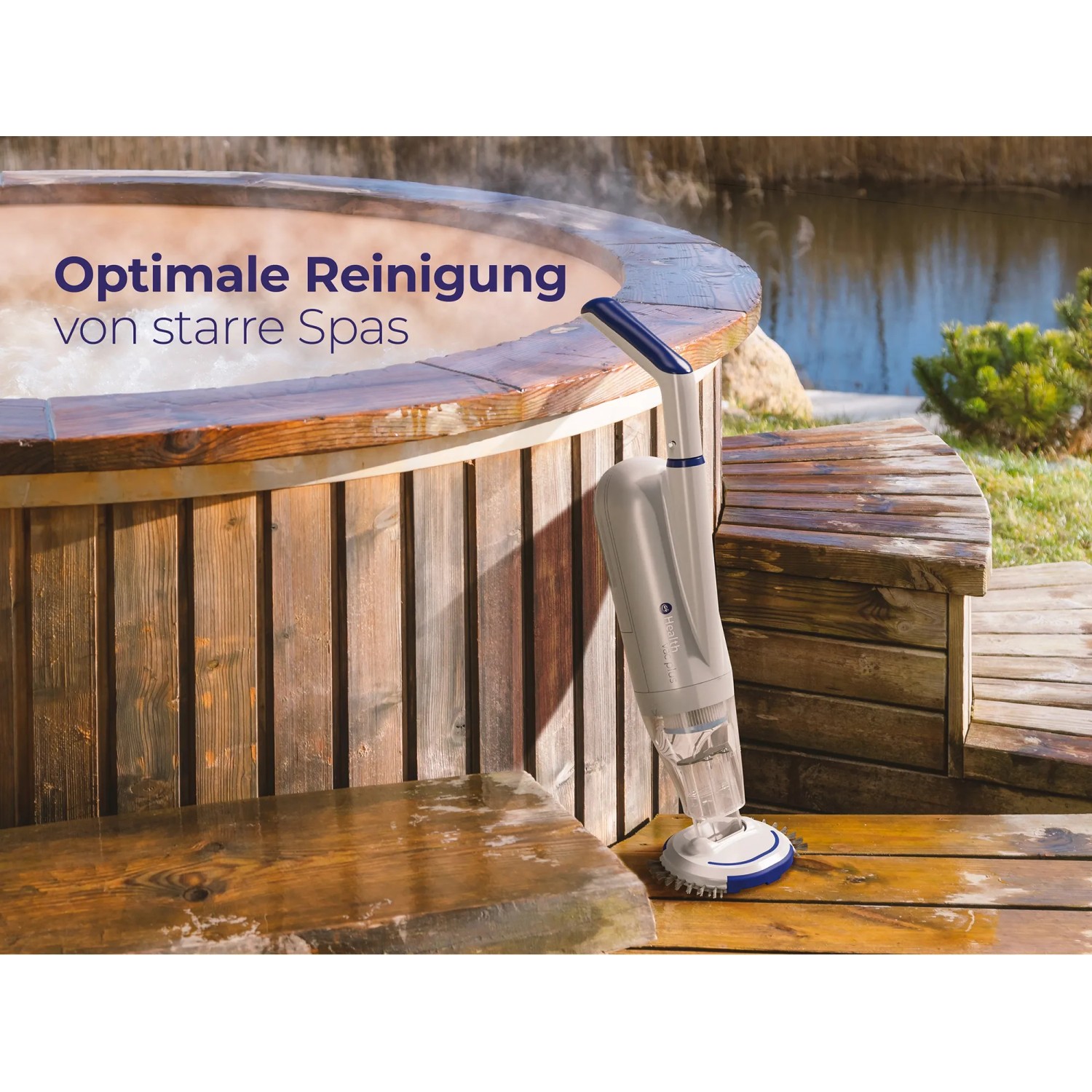 Gre Reiniger für Spas mit Patronenfilter, kabelloser Poolsauger in Weiß.