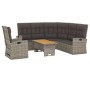 Graues 3-tlg. vidaXL Garten Lounge Set aus Polyrattan mit Kissen. Gartenmöbel für Terrasse und Garten.