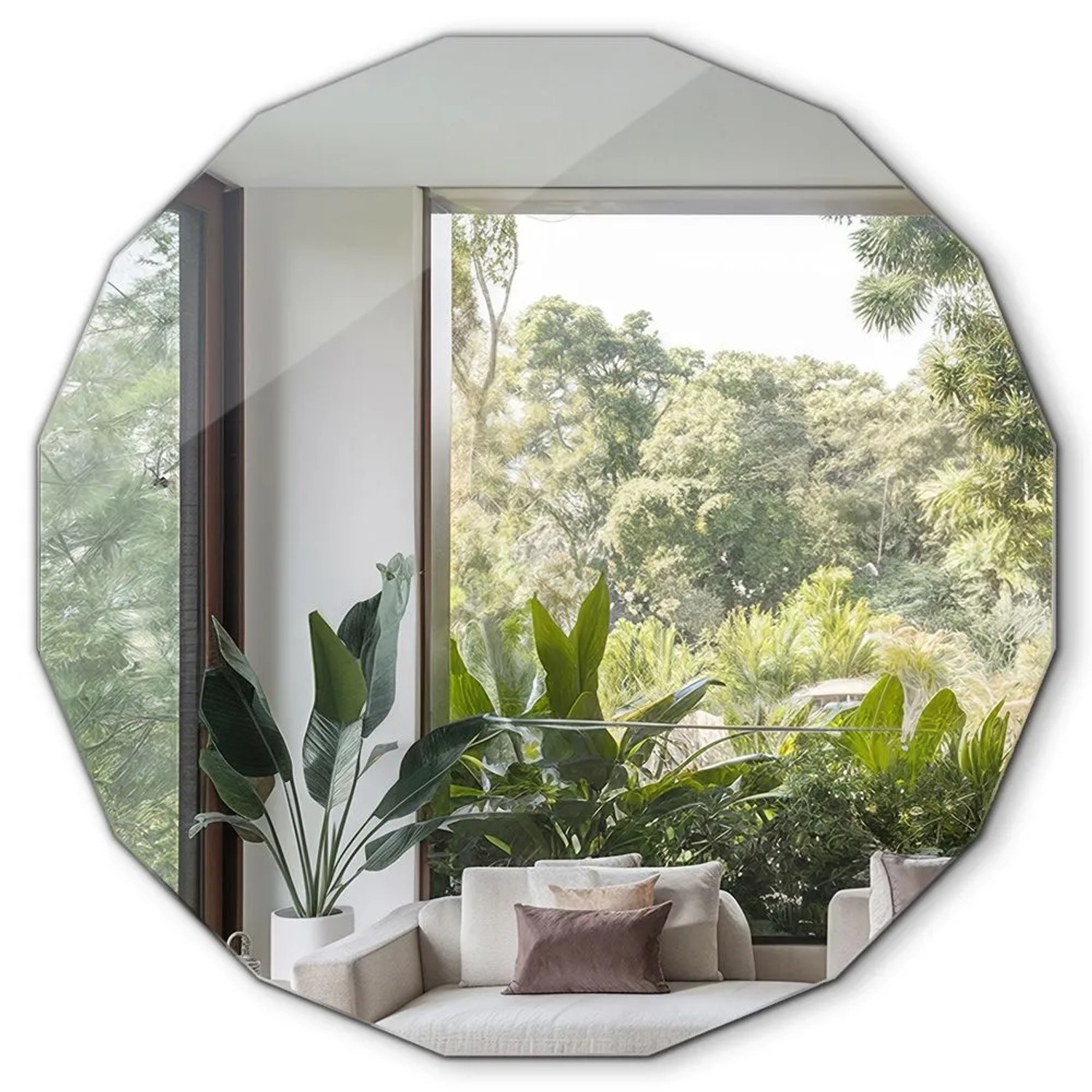 Thumbnail - Tulup Wandspiegel Moderner Geometrischer Spiegel 80x80 cm Symmetrisches Wandspiegel Geometrischer Spiegel Schlafzimmer G...