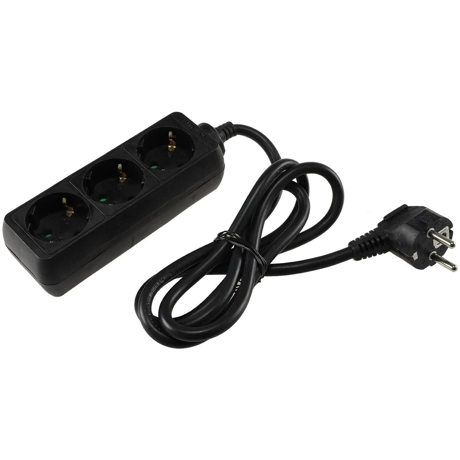 ChiliTec Schutzkontakt Steckdosenleiste 3 Fach 3600W Schwarz