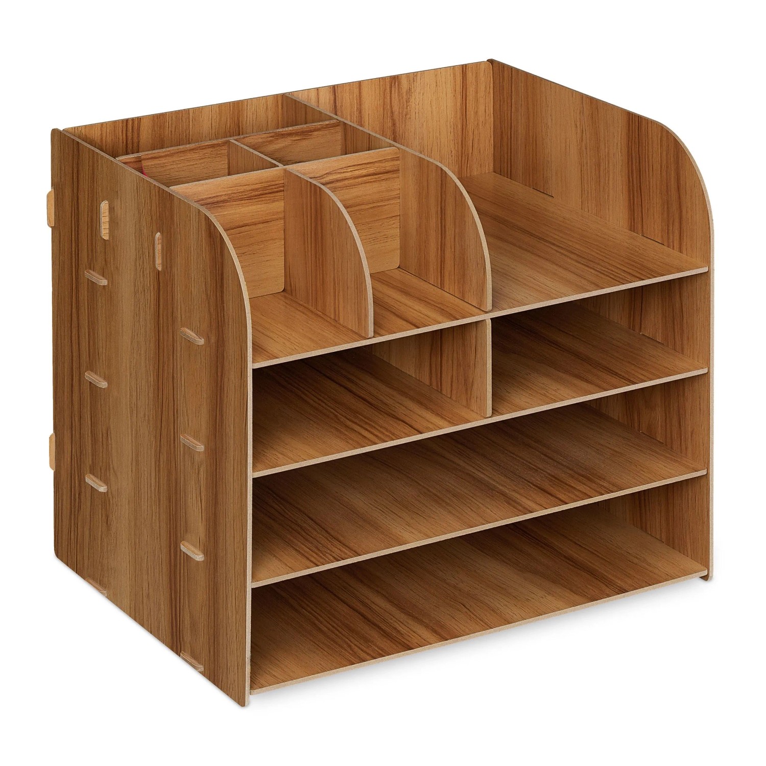 Relaxdays Schreibtisch Organizer MDF Dunkelbraun Mit 10 Fächern 27,5 cm x 32,5 cm x 25 cm 1,5 kg