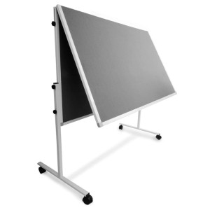 KARAT Filz Moderationstafel, klappbar, grau, 150x120 cm, mit Rollen für flexible Präsentationen.