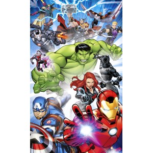 Komar Vlies Fototapete Marvel Avengers mit Iron Man, Hulk, Captain America u.a.