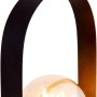 Schwarze Näve Tischleuchte Faro aus Metall, 28,5 cm hoch, mit runder Glühbirne. Design-Tischlampe.