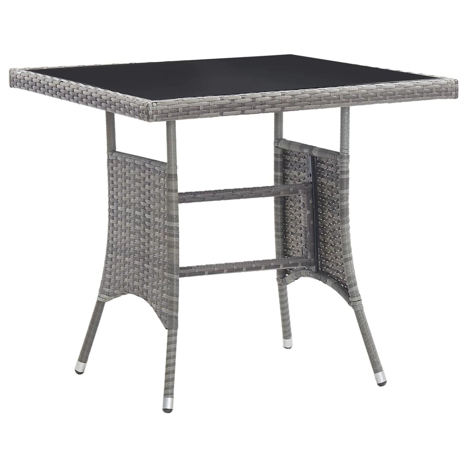 vidaXL Gartentisch Grau 80x80x74 cm Poly Rattan 318715