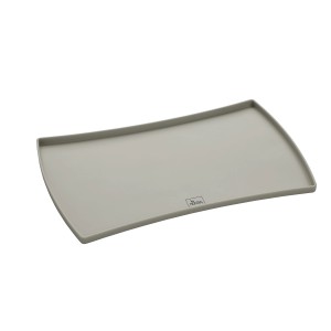 Graue Hunter Napfunterlage Eiby (48x30cm) aus Silikon für Hundenäpfe.