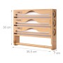 Relaxdays Wandrollenhalter Bambus Natur 4 in 1 Mit Schneider 30 cm x 35,5 cm x 7 cm_4