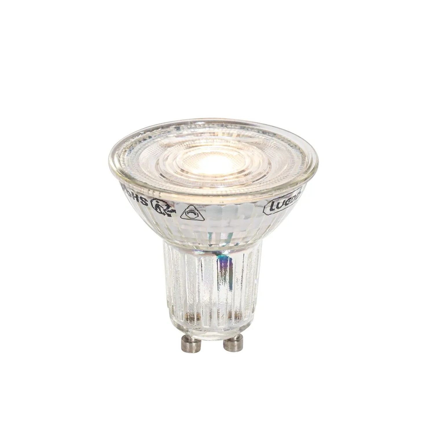 LUEDD GU10 50mm Dimmbare Farbtemperatur Klares LED Leuchtmittel 4,9W 400,m 2200 3000K