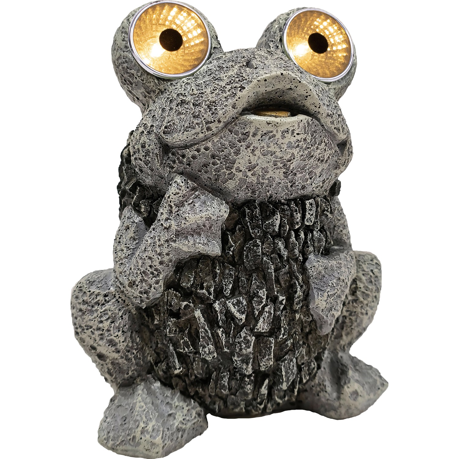 Solar Frosch Naturstein 17 cm x 14 cm x 21 cm
