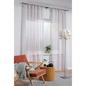 Gardinia Gardinenstange Denver, Ø 25 mm, 160 cm, braun, in Wohnraum-Szene mit Vorhängen.