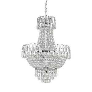 Lindby Pendelleuchte Casparia 9620364 Retro Vintage Antik in Transparent aus Kristall 5-flammig E14 Wohnzimmerleuchte