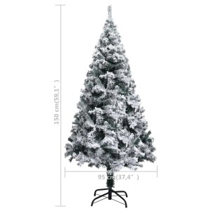 Beschneiter, künstlicher Weihnachtsbaum, grün, 150 cm hoch, mit Metallständer.