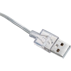 Detailaufnahme des USB-Anschlusses der weißen Wofi LED-Wandlampe Neon.