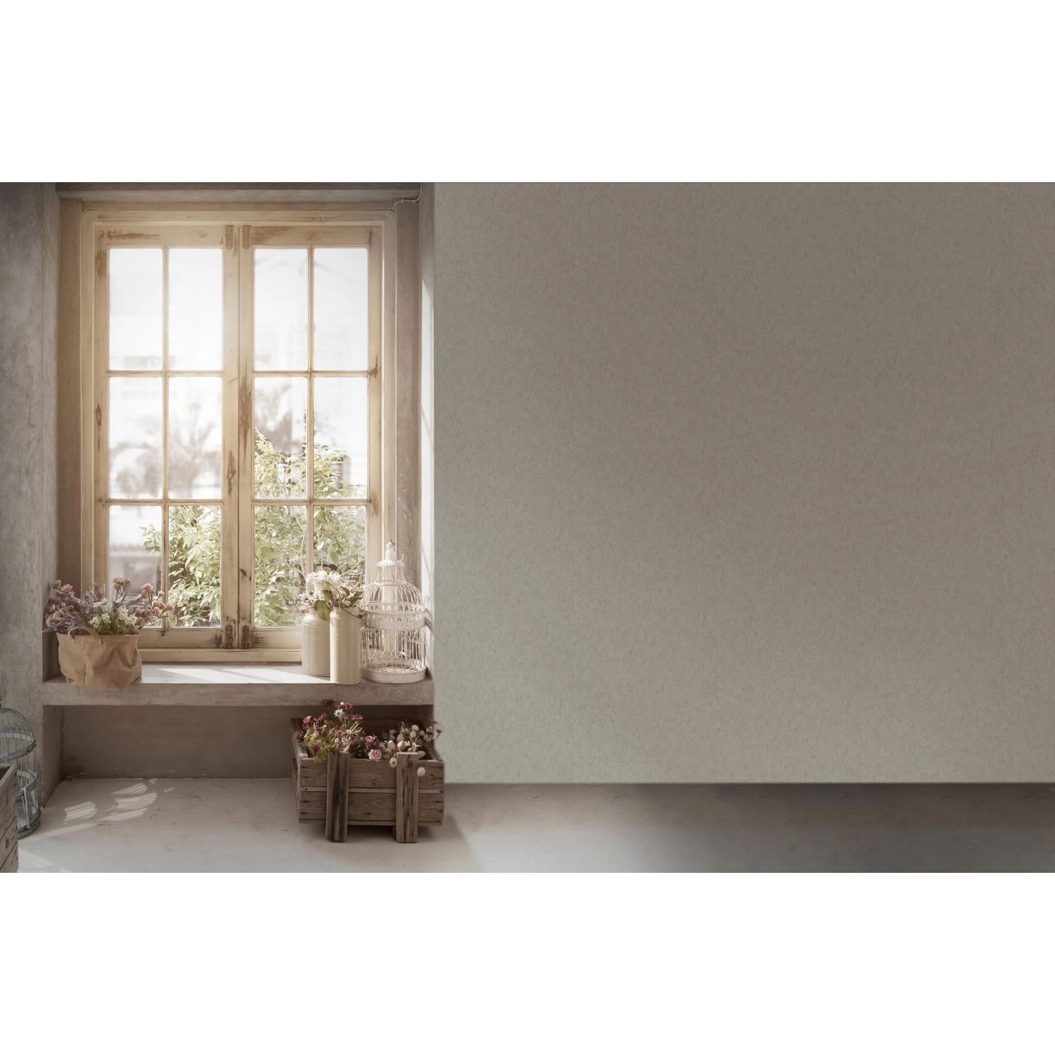 Livingwalls Tapete Uni Weiß und Grau 53 cm x 10,05 m AS-387013 günstig online kaufen